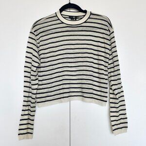 Alice + Olivia | Striped black & white long sleeve knit blouse | Size S